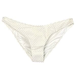 Melissa Odabash Womens Vienna Bikini Bottom In Hexagon Gold White Size 46 NWT